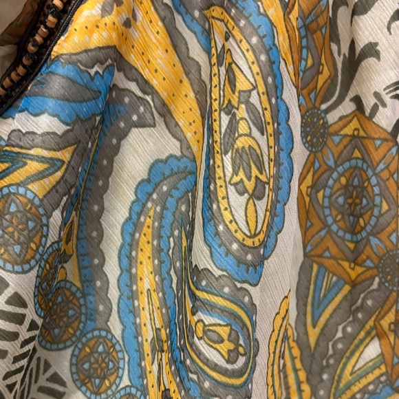 Elegant Y2K Paisley Print Women's Top size 18 Bohemian Fairy Beaded - Picture 4 of 7